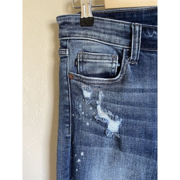Judy Blue Confetti Boyfriend Fit Distressed Splatter Size 27 Jeans - Picture 5 of 10